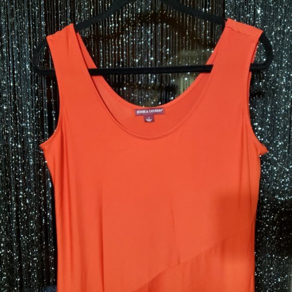 Jessica London Full Length Maxi Tank Dress Red - Picture 4 of 5